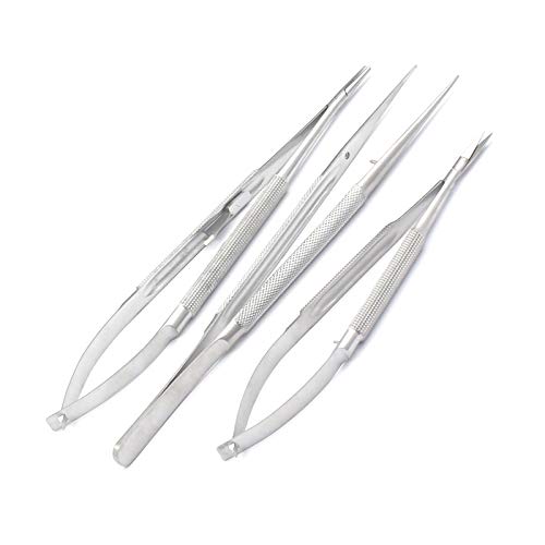 DDP 3 Pieces CASTROVIEJO Micro SURG Scissors+Needle Holder+ Tying Forceps