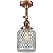 Innovations 201F-AC-G262 1 Light Semi-Flush Mount, Antique Copper