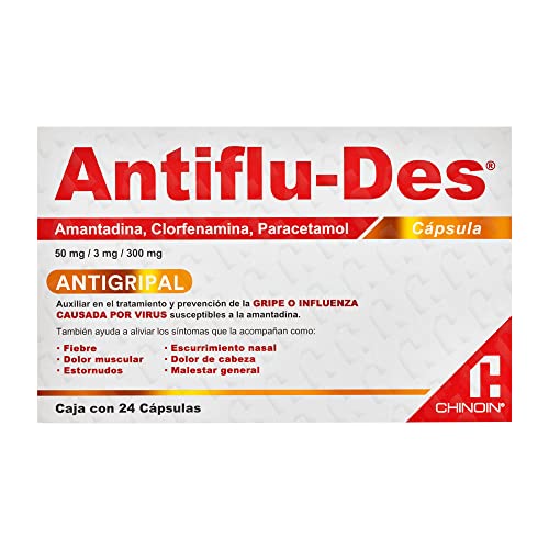 Antiflu Des, Antigripal 24 Cápsulas, Clorfenamina, Paracetamol.