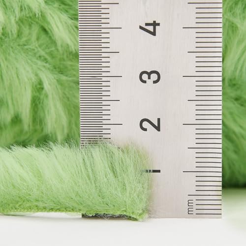 Image of NICEEC 2 Skeins Faux Fur Yarn Super Soft, Chunky & Fluffy, Eyelash Yarn for Crochet & Knitting (Total Length 70yds,3.53oz) - Grass