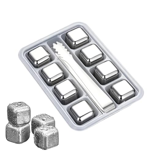 Piedra para enfriar whisky en cubos de metal inoxidable para tus veladas y reuniones 2