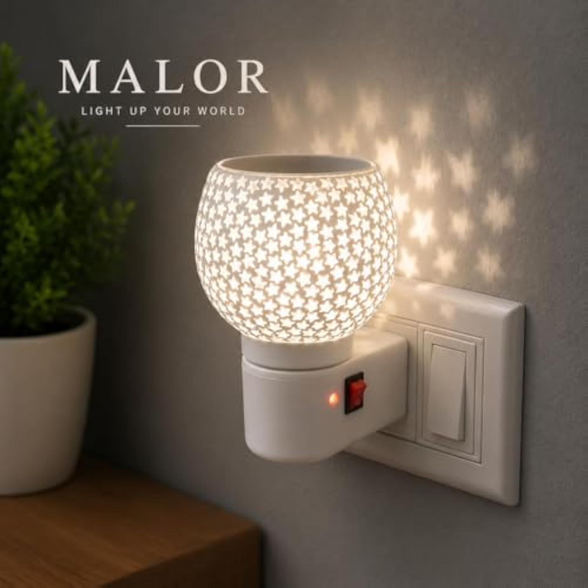 Electric Kapoor Dani with Night Lamp, Ceramic Camphor Diffuser