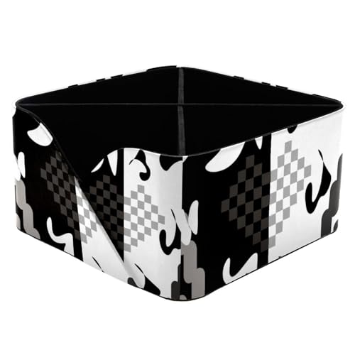 Pot à crayons rectangulaire graphique noir et blanc pour loisirs créatifs - 2