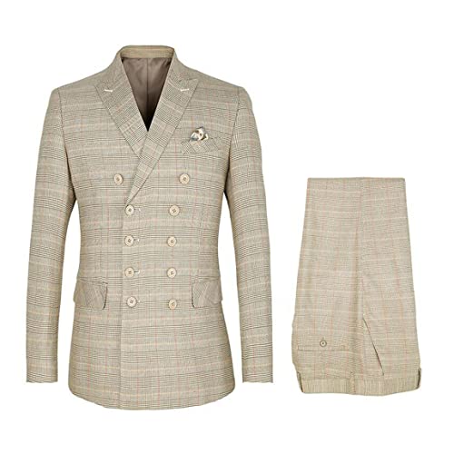 Costume deux pièces homme motif pied de poule veste et pantalon