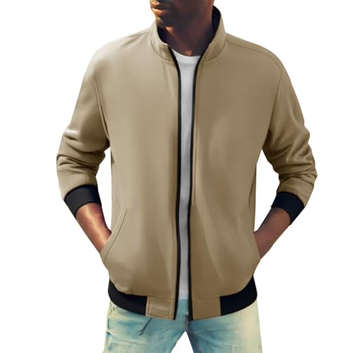 Veste bomber softshell varsity homme col montant zippé