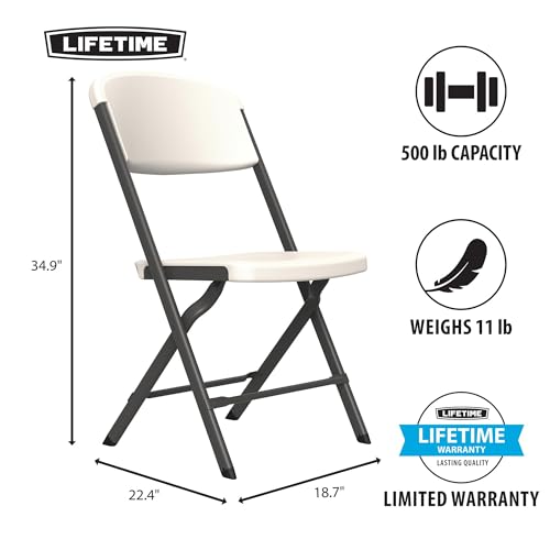 LIFETIME Folding Chairs, Heavy Duty Foldable Chair Contoured for Comfort, 4-Pack by LIFETIME - Image 5