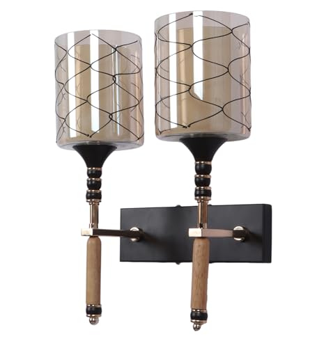 Image of ELAINTE Premium Wall Light | | Elegant Glass Wall Lamp for Living Room & Hallway | 3 Years Warranty | Free Bulb (Aurea-Double)