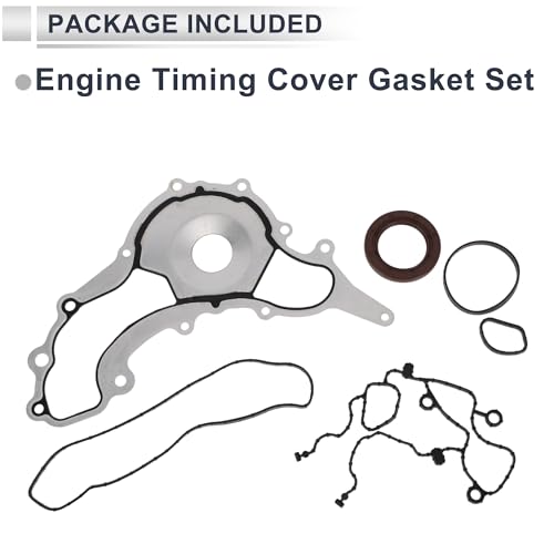 Image of Engine Timing Cover Gasket Set for Dodge Challenger 2011-2016 3.6L 3.2L Long-lasting Sealing Chain Case Cover Gasket Rubber,Metal 1 Set
