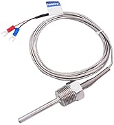 Twidec/2M NPT 1/2"inch Pipe Thread (6X50MM) Temperature Sensor Probe Two Wire Temperature Control...