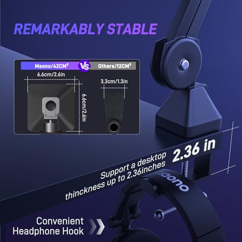 Image of MAONO Dynamic Microphone Kit, RGB Gaming Mic Bundle for Podcast Studio Streaming Recording Vocal PD200X+BA37 Black