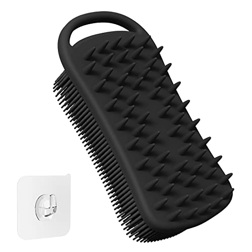 Tophome Non-Scratch Silicone Sponges Food-Grade Cleaning Brush, Dish Washing Kitchen Scrubber Sponges For Tableware, Vegetable Fruits, Pot Pan Dish Bowl, Washing Hands, Shower Body Scrubber (Black) #TOP10