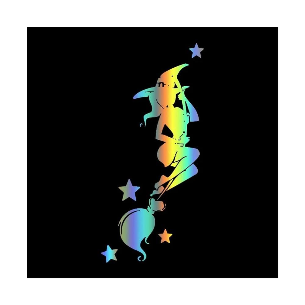 Bertdcx Laser Auto Accessory Car Stickers Vinyl Decal Witch Driving Motorcycle Decorative Accessories(Laser)