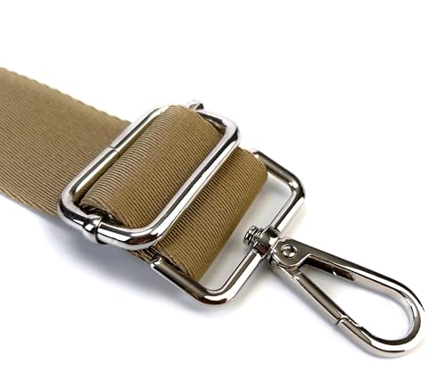 Image of Purse Strap Replacement for Crossbody Bags & Handbags | Premium Webbing with Silver Hardware Clip-On Installation Adjustable Length Comfortable Wide Guitar Style Strap