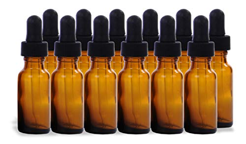 American Educational Glass Boston Round 1/2oz Amber Bottle