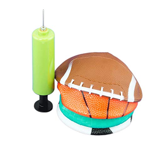 Tytroy 4 Piece 5" Sport Balls With 1 Pump Christmas (Basketball, Soccer Ball, Football, Playground/Kickball) #TOP1