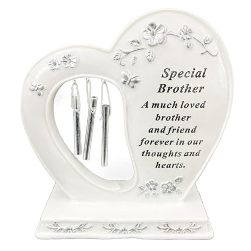 Angraves Special Brother Graveside Memorial Wind Chime Heart Grave Plaque Ornament Decoration