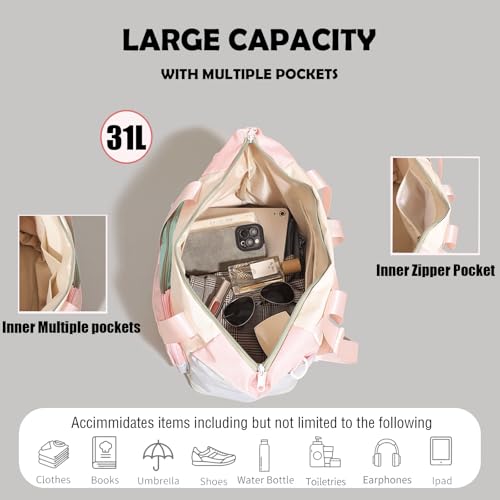 Tote Bag for Women,Luggage with Trolley Sleeve Travel Duffel Bag,Sport Gym Tote Bag,Expandable Weekender Carry On Bag,Personal Bag for air Travel,Lightweight Overnight Bag4