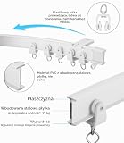 Zaxiva Elastyczny Szynowy Sufitowy 5 Metry, Szyna do Zasłon Sufitowych Krzywa z Cichymi Rolkami do Dzielników Pokoi, Sypialni, Okien, Montaż Sufitowy