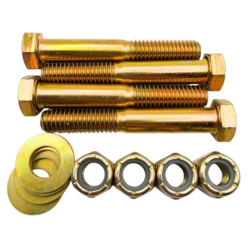 Pernos hexagonales de 3/8-16 x 2-1/2 de alta resistencia Grado 8 con tuercas y arandelas