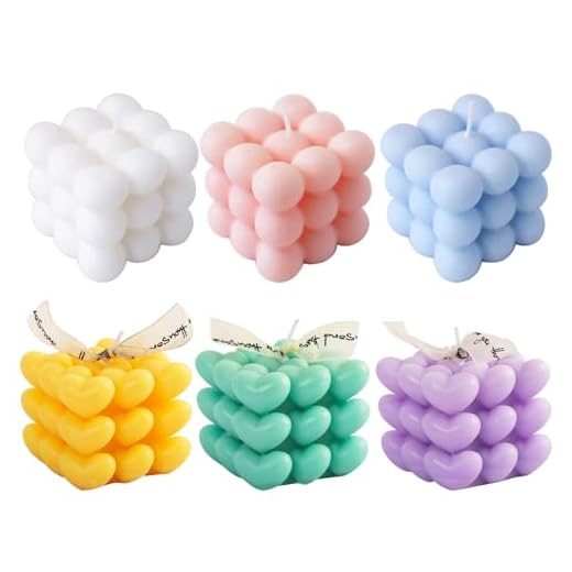 SAMISO 6 PCS Vela de Burbujas,Velas de Burbujas,Bubble Candle - Vela hecha a mano,Velas Hogar Decorativas Navidad San Valentín Cumpleaños Regalo