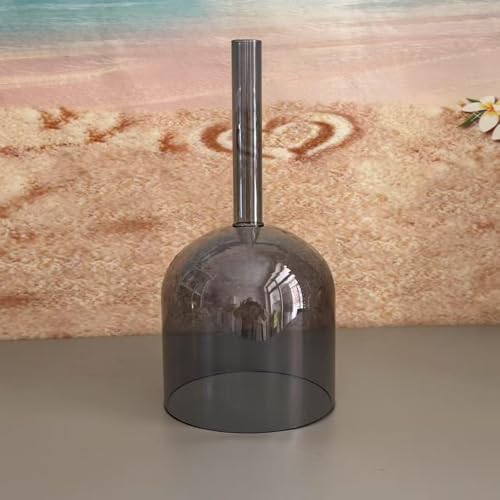 ENERGYSOUND Grey Color Alchemy Solid Handle Clear G Throat Chakra Quartz Crystal Singing Bowl 6 inch