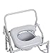 Drive Medical Steel Drop Arm Bedside Commode with Padded Seat and Arms,...
