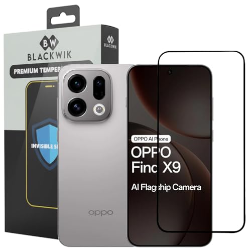 Image of Blackwik Tempered Glass Screen Protector for Oppo Find X9 5G with Edge-To-Edge Protector Coverage | Easy Installation Kit (Black)