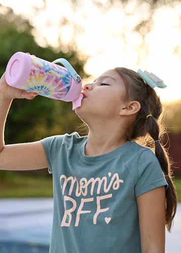 Choco Mocha Garrafa de água infantil tie dye isolada para meninas, garrafa de água infantil de aço i