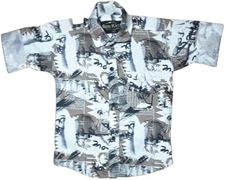 Boys Printed Cotton Shirt Kids Casual Graphic Print Button Down Full Sleeve Stylish Children Fashion Shirt Lightweight Bre... Price In India