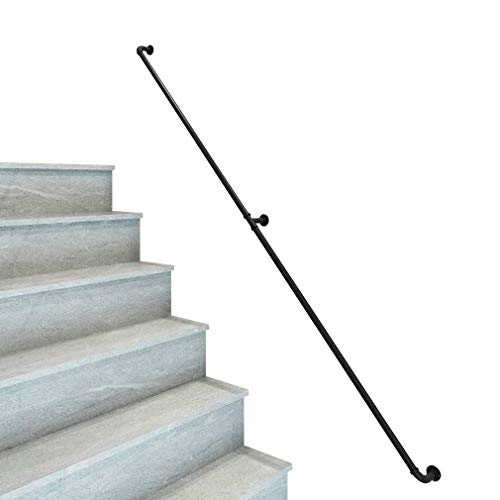 Barre de support en fer forge noir pour rampe d'escalier - 2