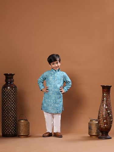 Image of Pro-Ethic Style Developer Boys Heavy Cotton Printed Kurta and Pajama Set for Kid's Ethnic Wear (S-280)