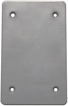 Sealproof 1-Gang Nonmetallic Blank Weatherproof Outlet Cover, UL Listed, Gray