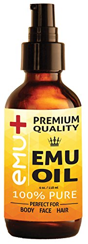 Emu Premium Quality Oil for Hair Growth, Grade A Australian Oil for Face, for Body, 100% Pure for Scars, for Acne and Even for Pain! - Amazing Natural Remedy - Nourishes Your Thirsty Skin. 4 Oz.
