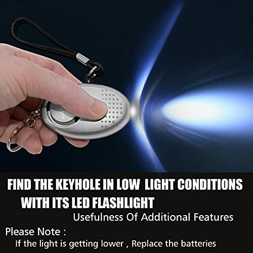 Eazior 140DB Police Approved Personal Security Alarm, Mini Loud Staff Panic Rape Attack safety Alarm Self Defense Keyring with Torch for Women Kids Night Worker Anti-theft Alarm (Purple/Black/Silver)