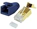 Produktbild odedo 10er Pack Crimpstecker CAT 7 7A, CAT 6A CAT 8.1 Verlegekabel bis 8mm 10GBit Gigabit Ethernet starre, Flexible Adern 1.2mm-1.45mm AWG 22-24 RJ45 Netzwerk Stecker geschirmt vergoldet (Blau)
