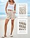 BTFBM Striped Summer Shorts for Women 2026 Loose Spring Casual Elastic Waist Lounge Resort Wear Vacation Beach Shorts(Khaki, Medium)