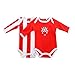 Lot de 2 bodys Atlético de Madrid – Couleurs originales, nouveau bouclier – Produit sous licence - Rouge - 12-18 mois