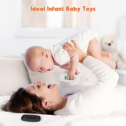 Image of NPET Car Remote Control Baby Teething Toys, Teething Toys for Babies 6-12 Months with Parcifier Clip Teether Remote Control for Baby 3-6 Months Sore Gums Reliever Toddler Girl Boy Toys(Black+Gray)