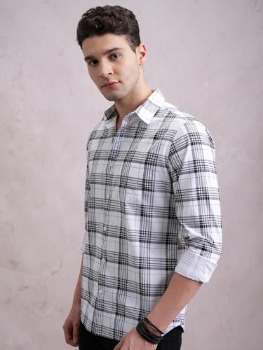 Image of Highlander Men's Slim Fit Shirts | Checked | Long Sleeves | Spread Collar | Casual Shirts | Men Shirts