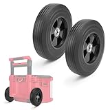 2 Pack 9.3 Inch Packout Toolbox Wheels,Replacement Wheels fit for Milwaukee 48-22-8426 Packout Rolling Toolbox, PU Rubber Material Enhanced Maneuverability