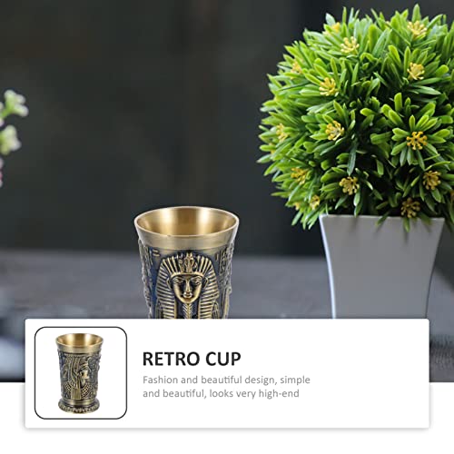 Garneck Copo de champanhe à moda antiga de faraó egípcio mini copo de shot de metal vintage totem eg