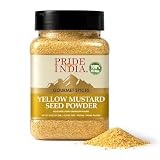 El orgullo de la India Planta la semilla de mostaza amarilla - 18 oz (510 g) de tierra de la semilla de mostaza amarilla - especia india vegetariana auténtica - mejor para cocinar: vinagre, salsa picante, mariscos ebullición