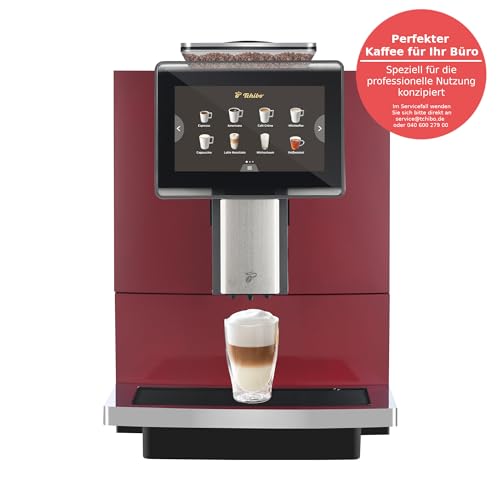 Tchibo Office Kaffeevollautomat INKLUSIVE 1kg Barista Caffè Crema GRATIS, Keramikmahlwerk, Farb-Touchdisplay, 1500 Watt, cremige Milchschaumfunktion, 2 L Wassertank, 30 Tassen am Tag, Rot – Bild 6