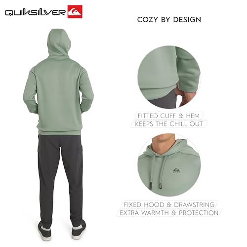 Image of Quiksilver Men's Regular Fit Active Performance Heavyweight Jacquard Mesh and Polar Fleece Pullover Hoodie (S-XL)