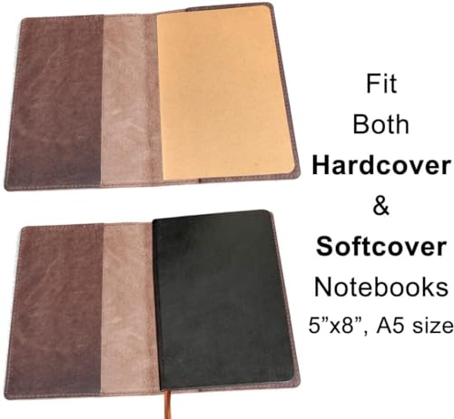 Image of Fan&Ran Leather Cover for A5 Journals, 6.7 inchx9 inch, Bourbon Brown