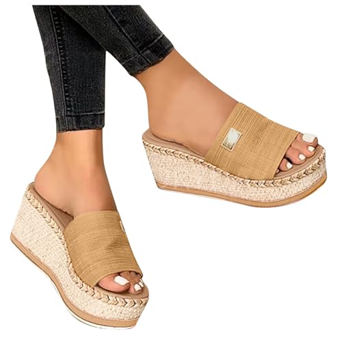 Chaussons d'été confortables à talon compensé bohème