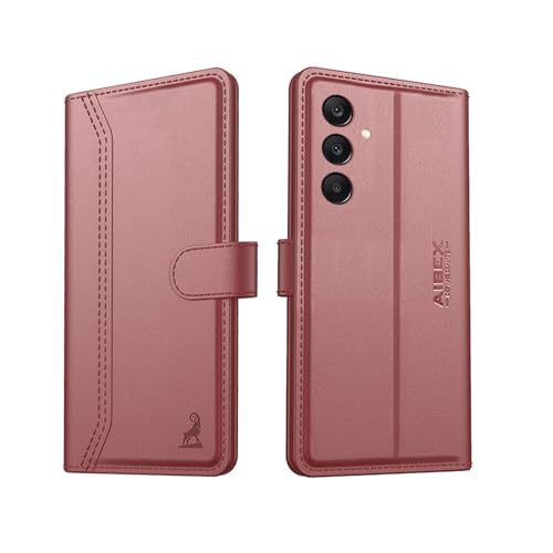 Image of AIBEX Case Cover Compatible with Samsung F36 5G / Samsung M36 5G Flip Cover Leather Finish with Magnatic Closure Inside TPU with Card Pockets Wallet Stand Complete Protection Flip Case - Brown
