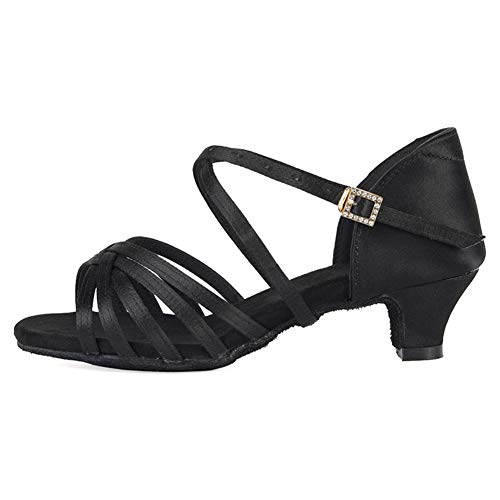 AOQUNFS Girls Latin Dance Shoes Low Heels Tango Salsa Ballroom Practice Performance Dancing Shoes,EM-XGGZS