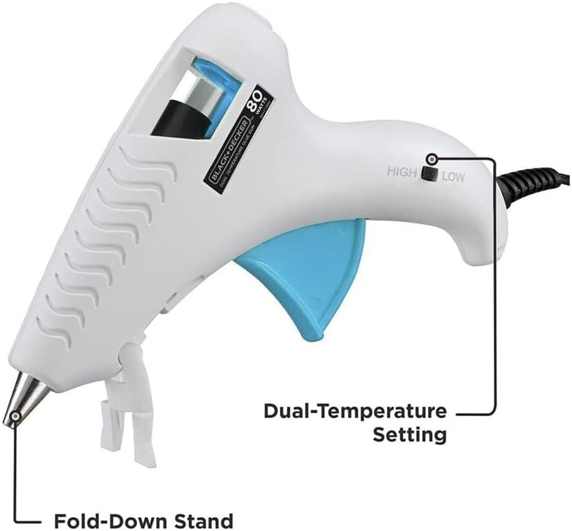 BLACK+DECKER Hot Glue Gun Kit, White (BDHT70001)