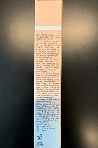 Erborian Skin Hero With White Ginseng, Facial Concealer And Makeup Primer - Non-Tinted Bare Skin Perfecting Face Moisturizer Smooths, Blurs & Illuminates Skin - Silicone Free Korean Skincare #TOP6